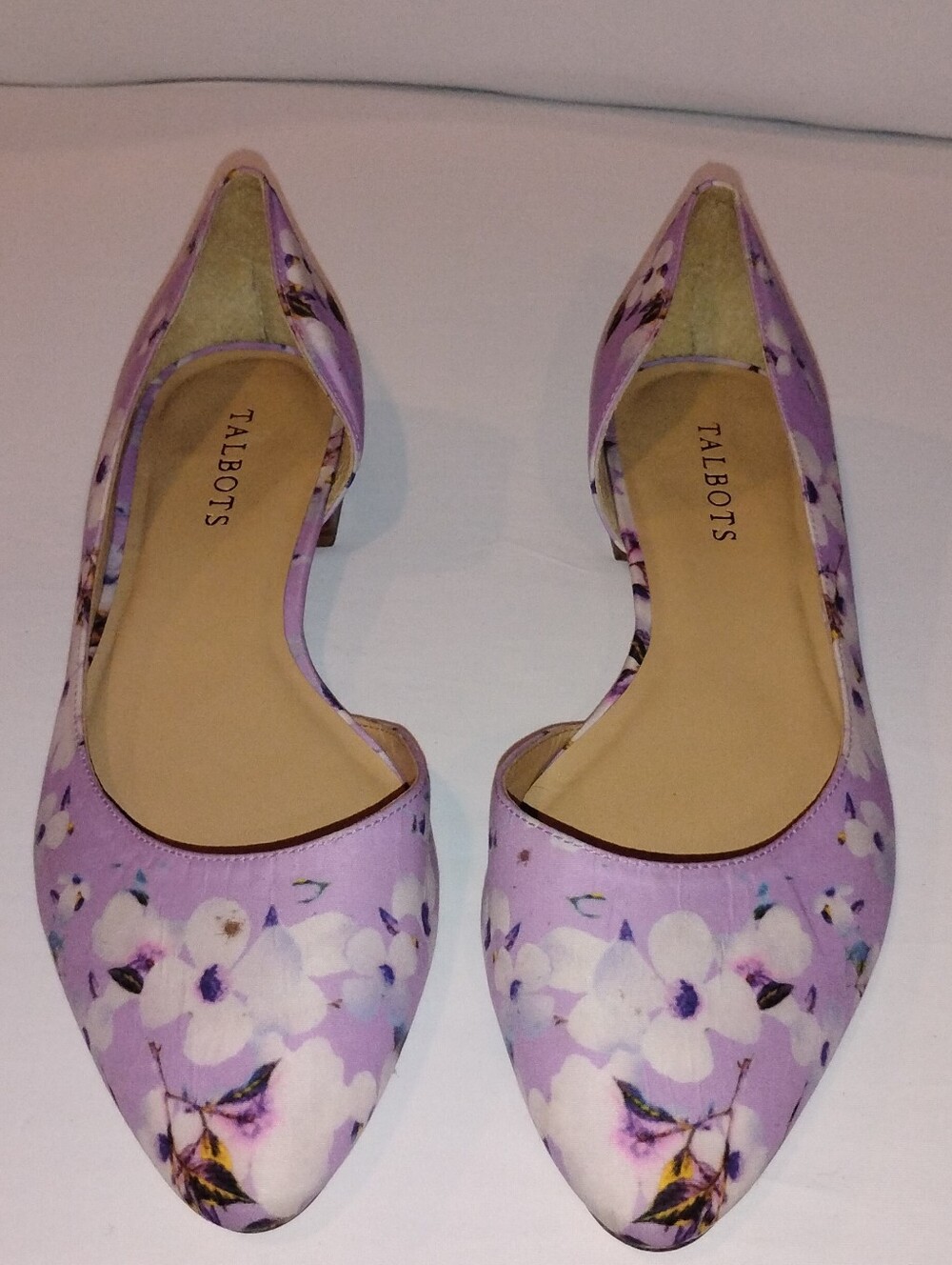 Talbots Lavender Floral Pointed-Toe Flats Size 10